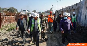 टुकुचामा निर्माणाधिन ढल प्रशोधन केन्द्रको अवलोकनमा मन्त्री घिसिङ