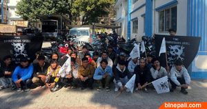 निर्वाचनको विरोधमा सुर्खेतमा कालो झण्डासहित मोटरसाइकल र्‍याली, २५ युवा पक्राउ