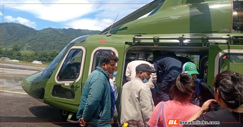 प्रसूति हुन नसकी स्वास्थ्य अवस्था गम्भीर भएकी गर्भवतीको हवाइ उद्धार